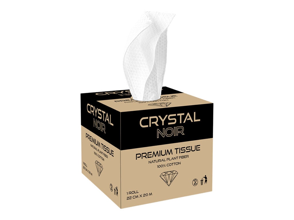 Crystal - Noir - Premium Tissue Rolle - 90 Tissues pro Rolle