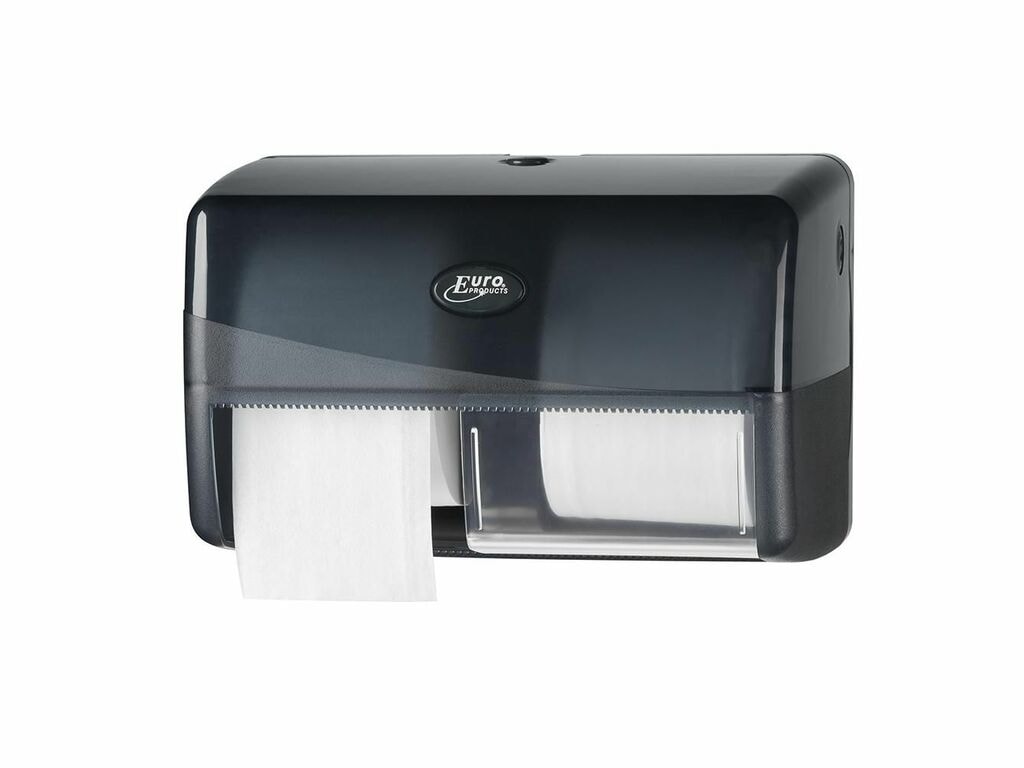 Euro Products - Soporte doble para rollo de papel higiénico - Negro