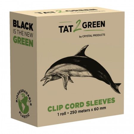 Tat2Green - Clip Cord Hoezen - Op Rol - Zwart - 250 meter x 60 mm
