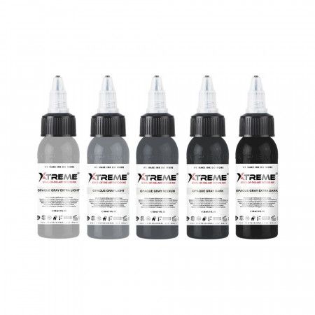 Xtreme Ink - Opaque Grey Colour Set - 5 x 30 ml / 1 oz