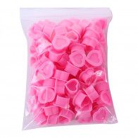 Hartvormige Siliconen Inkt Cups - Roze - Verpakking van 100