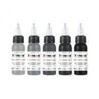 Xtreme Ink - Opaque Grey Colour Set - 5 x 30 ml / 1 oz