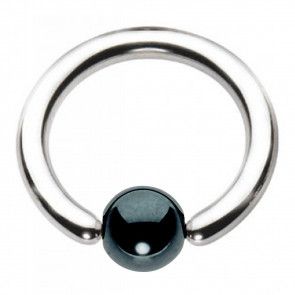 Ball Closing Ring (BCR) with Hematite Bead - Titanium