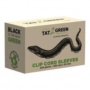 Tat2Green - Clip Cord Sleeves - Pre-Cut - Black - 450 mm x 50 mm - Box of 200
