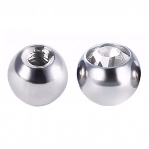 Threaded Ball - Jewelled - Surgical Steel