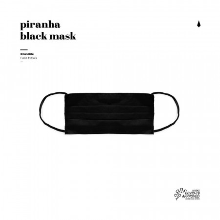Piranha - Wiederverwendbare Maske - Schwarz - Einzelne Mundmaske