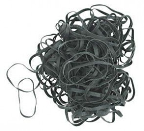 Schwarze Gummibänder - 100er Pack