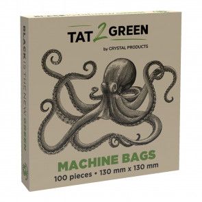 Tat2Green - Schutzhüllen für Maschinen - Schwarz - 130 mm x 130 mm - 100er Box