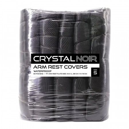 Crystal - Noir - Housses de Protection pour Repose Bras - Pack de 50
