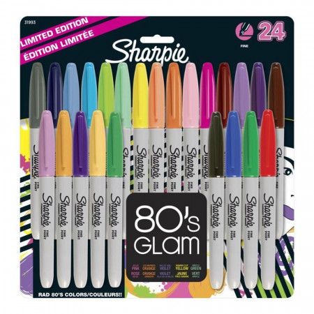 Sharpie - Set Glam 80's à Pointe Fine - Pack de 24
