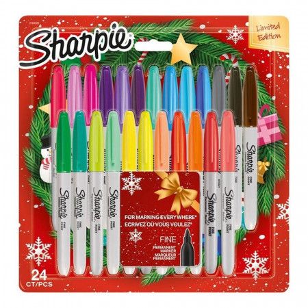 Sharpie - Set de Noël à Pointe Fine - Pack de 24