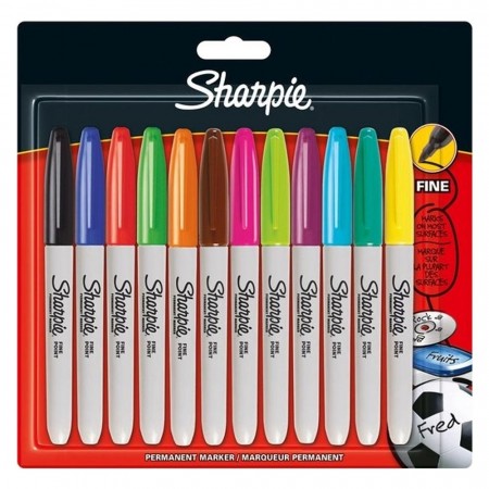 Sharpie Markers - Pointe Fine Arc-en-ciel - Pack de 12