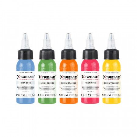 Xtreme Ink - Neon Colour Set - 5 x 30 ml / 1 oz