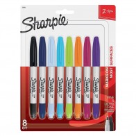 Sharpie Markers - Double Embout Pointe Fine et Ultra Fine - Pack de 8