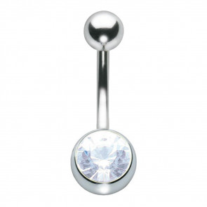 Naval Bar - Single Jewelled - Surgical Steel