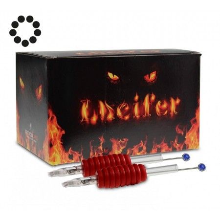 Lucifer Grips with Needles - 19 mm Rubber Grip - Round Shaders - Box of 25