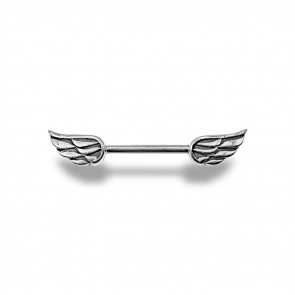(50) Nipple Barbell Wings - Stainless Steel - Thickness 1.6 mm / L. 14 mm